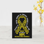 Childhood Cancer Ribbon Never Giving Up Hope Aware カード (黄色い花)