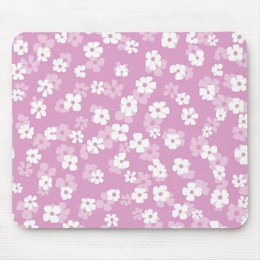 Childish Pink Flower Pattern マウスパッド (正面)