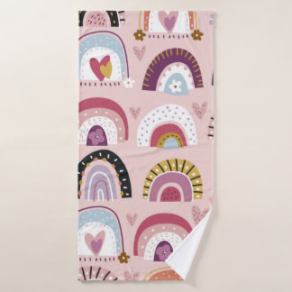 Childish seamless pattern with abstract hand drawn バスタオル