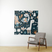 Childish seamless pattern with hand drawn dinosaur タペストリー (インサイチュ)