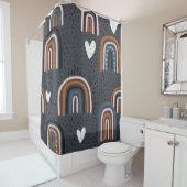 Childish seamless pattern with hand drawn rainbow, シャワーカーテン (インサイチュ)
