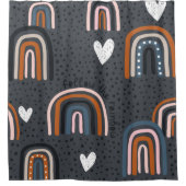 Childish seamless pattern with hand drawn rainbow, シャワーカーテン (正面)