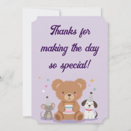 Childish Thank You Birthday Card Fun Kids Party シーズンカード