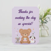 Childish Thank You Birthday Card Fun Kids Party シーズンカード (スタンド正面)
