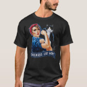 Childless Cat Lady Design Rosie the Riveter Tシャツ (正面)