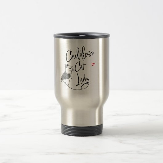 Childless cat Lady travel mug トラベルマグ (中央)