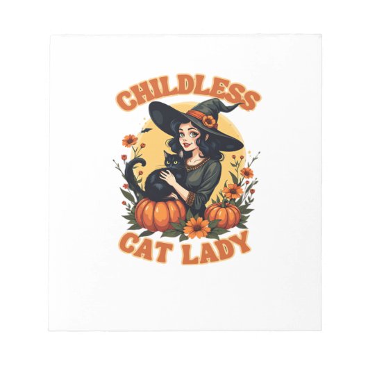 Childless cat lady witch - funny witchy black cat  ノートパッド (正面)