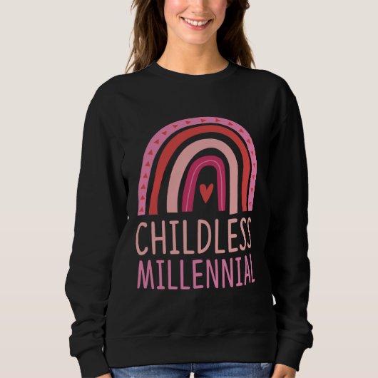 Childless Millennial Trendy Bohemian Rainbow Boho  スウェットシャツ (正面)