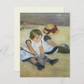 Children'遊's on the ビーチ by Mary Cassatt (正面/裏面)