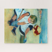 Children'遊's on the ビーチ by Mary Cassatt ジグソーパズル (横)