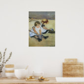 Children'遊's on the ビーチ by Mary Cassatt ポスター (キッチン)