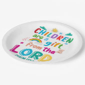 "Children Are a Gift from the Lord"  ペーパープレート (アングル)