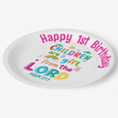 "Children Are a Gift from the Lord" Custom ペーパープレート (アングル)