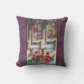 Children at the Church Window Christmas  クッション (正面)