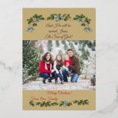 Children at the Church Window Foil Christmas Card 箔シーズンカード (裏面)