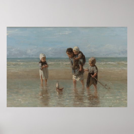 Children at the Sea海シースケープ絵画のポスター ポスター (正面)
