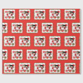 Children Carolers Red Green Christmas Gift Wrap ラッピングペーパー (フラット)