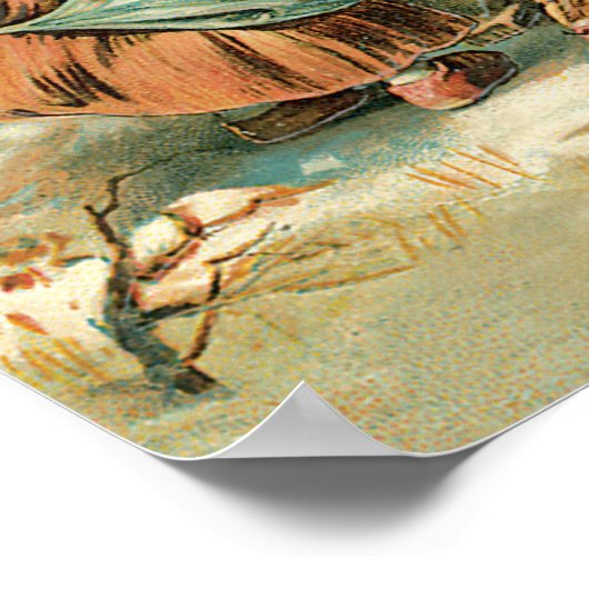 Children Gather Christmas Apples Poster ポスター (角)