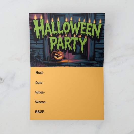 Children Halloween Party Invitation カード (内部)