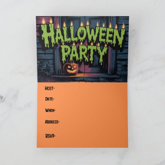 Children Halloween Party Invitation カード (内部)