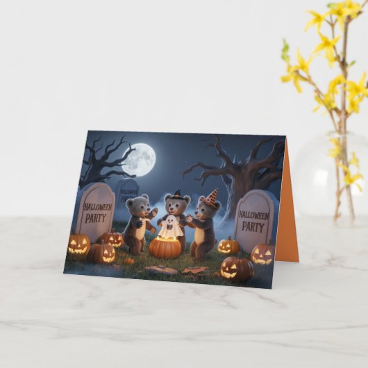 Children Halloween Party Invitation カード (黄色い花)