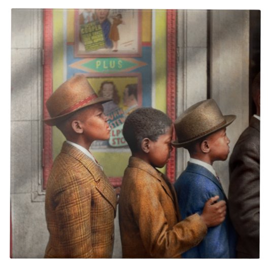 Children - In line to see a movie 1941 タイル (正面)