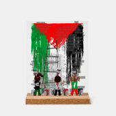 Children of Gaza Painting Palestine Flag  アクリルサイン (正面)