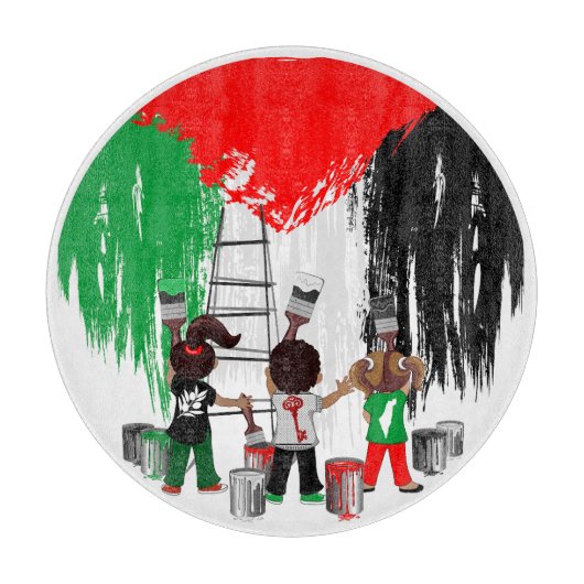 Children of Gaza Painting Palestine Flag  カッティングボード (正面)