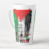 Children of Gaza Painting Palestine Flag  カフェラテマグ (左アングル)