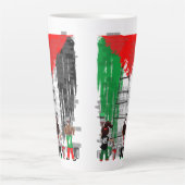 Children of Gaza Painting Palestine Flag  カフェラテマグ (正面)