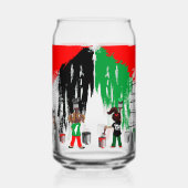 Children of Gaza Painting Palestine Flag  ガラス缶 (右)