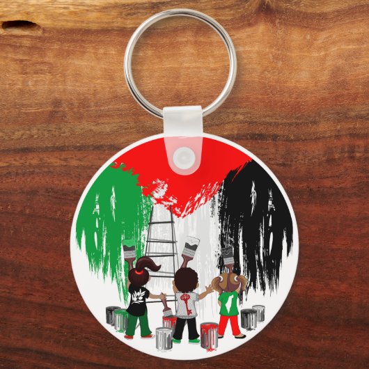 Children of Gaza Painting Palestine Flag キーホルダー (正面)