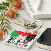 Children of Gaza Painting Palestine Flag キーホルダー (正面右)