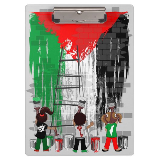 Children of Gaza Painting Palestine Flag  クリップボード (正面)