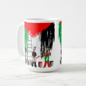 Children of Gaza Painting Palestine Flag  コーヒーマグカップ (正面左)
