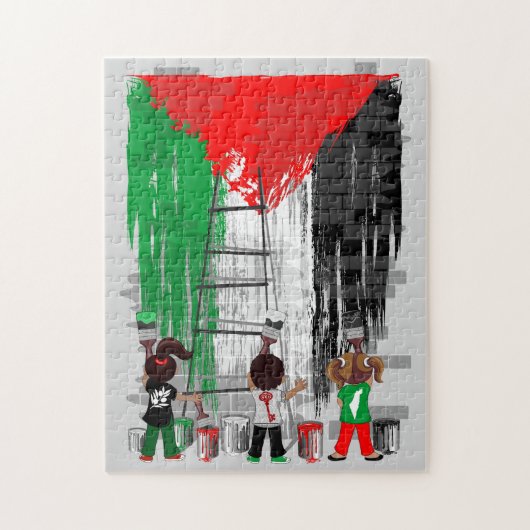 Children of Gaza Painting Palestine Flag  ジグソーパズル (縦)