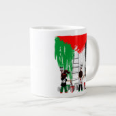 Children of Gaza Painting Palestine Flag  ジャンボコーヒーマグカップ (正面右)