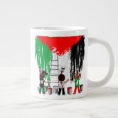 Children of Gaza Painting Palestine Flag  ジャンボコーヒーマグカップ (右)