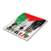 Children of Gaza Painting Palestine Flag  タイル (側面)