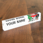 Children of Gaza Painting Palestine Flag  デスクネームプレート (側面)