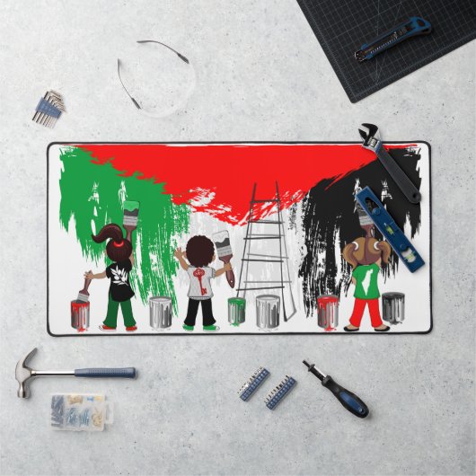 Children of Gaza Painting Palestine Flag  デスクマット (ワークステーション)