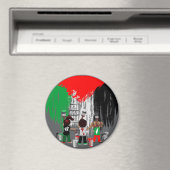 Children of Gaza Painting Palestine Flag  マグネット (インサイチュ (食洗機))
