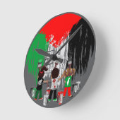 Children of Gaza Painting Palestine Flag  ラウンド壁時計 (傾斜)