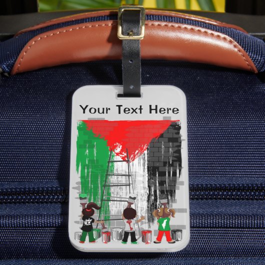 Children of Gaza Painting Palestine Flag  ラゲッジタグ (正面インサイチュ2)