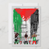 Children of Gaza Painting Palestine Flag  招待状 (正面)