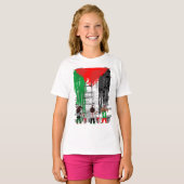Children of Gaza Painting Palestine Flag Tシャツ (正面フル)