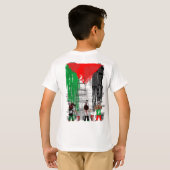 Children of Gaza Painting Palestine Flag  Tシャツ (裏面フル)
