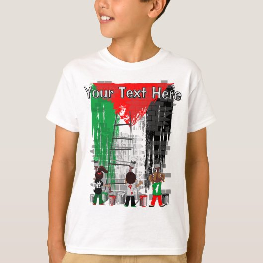 Children of Gaza Painting Palestine Flag  Tシャツ (正面)