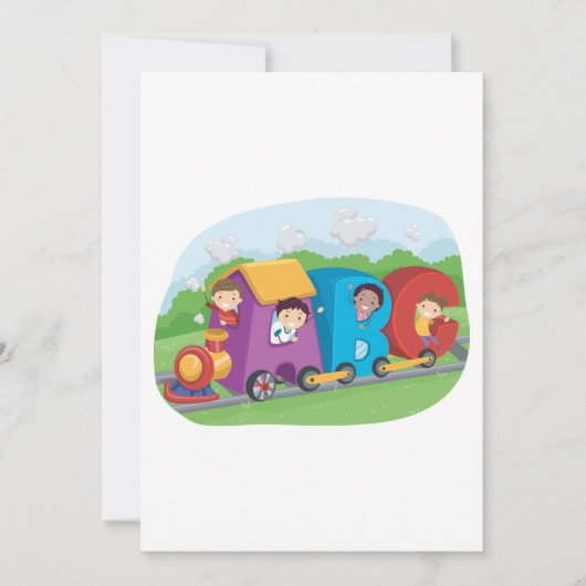 Children On An Alphabet Train 招待状 (正面)