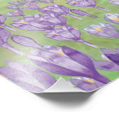 Children on Purple Crocus Flowers Hill フォトプリント (角)